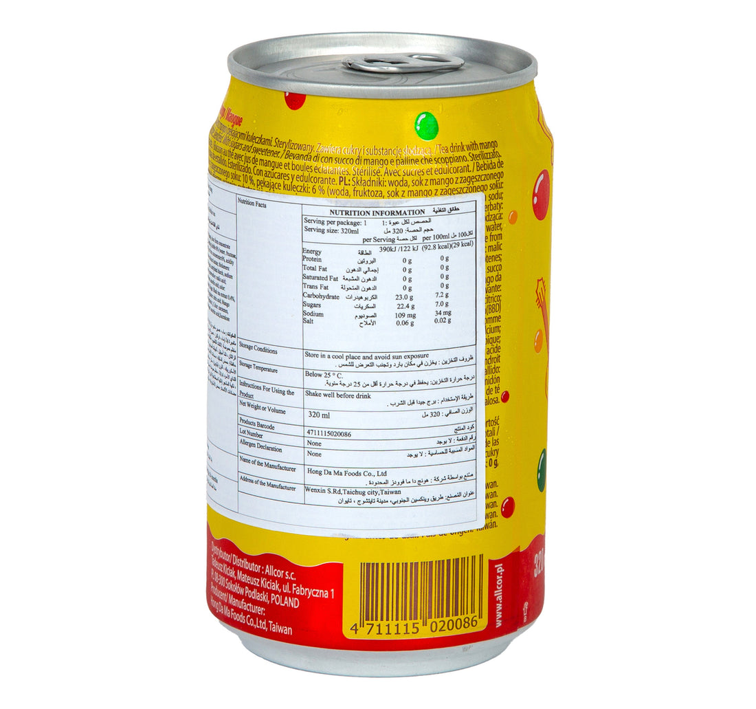 Madam Hong Bubble Tea Mango Iced Tea 320 ml