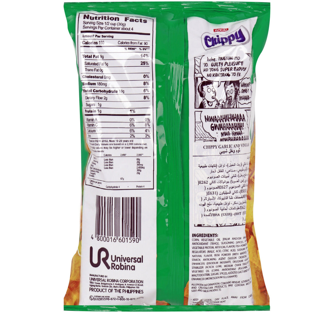 Jack 'n Jill Garlic & Vinegar Flavored Corn Chips 108 g