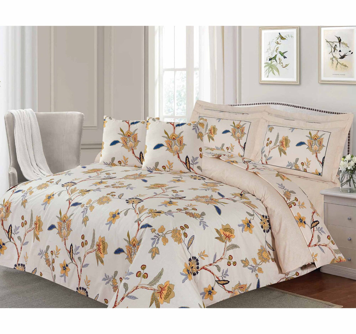 Barbarella Cotton Fitted Sheet Queen (150x200+25cm) 3pcs Set 144TC Makem