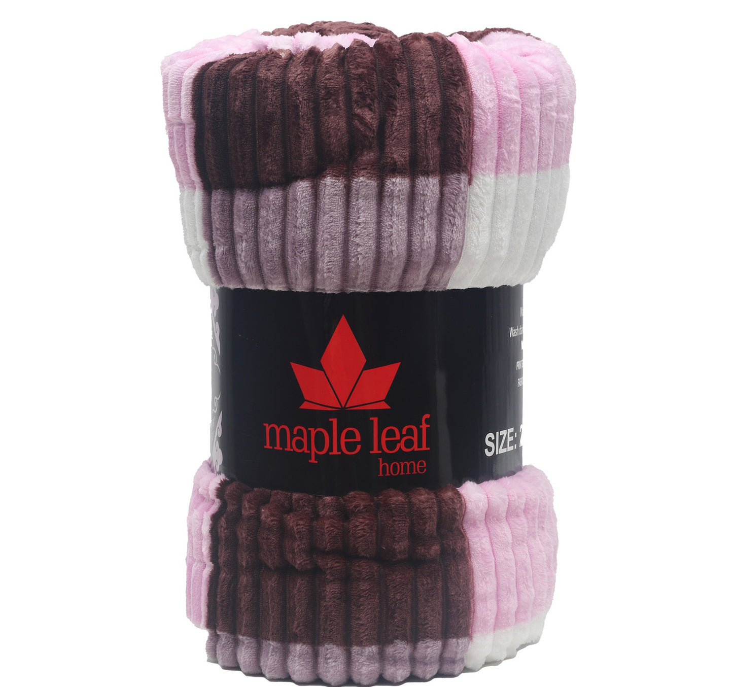 Maple Leaf Flannel Blanket 220 x 240cm Strip Assorted