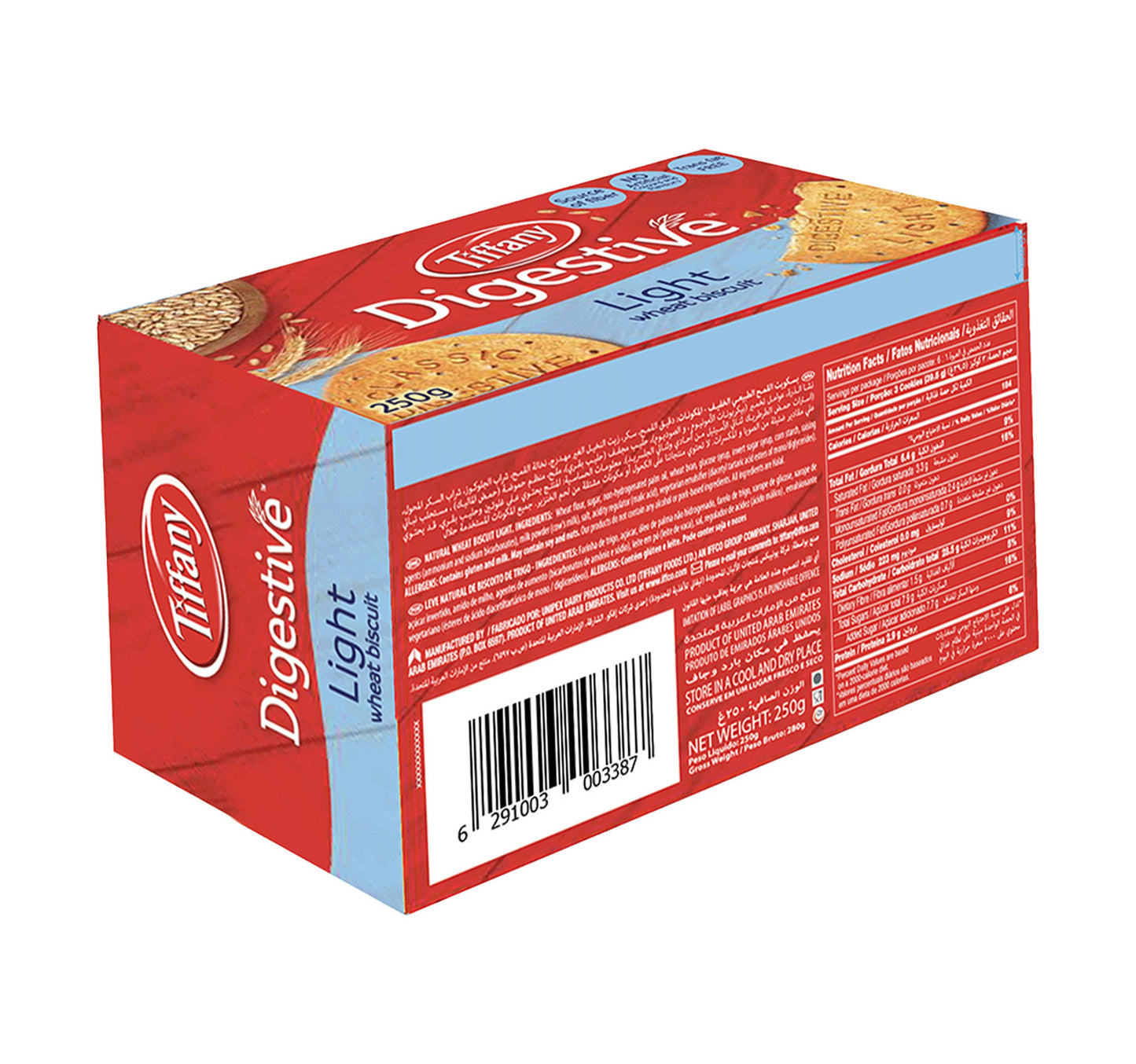 Tiffany Digestive Light Natural Wheat Biscuit 250 g