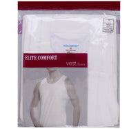 سترة رجالية من القطن المريح من Elite Comfort، مقاس M، 3 قطع، أبيض، ELXVW