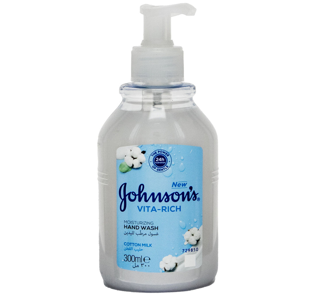 غسول اليدين المرطب فيتا ريتش من جونسون بحليب القطن 300 مل