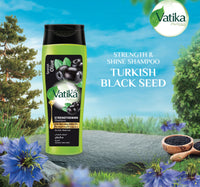 Vatika Naturals Turkish Black Seed Strength and Shine Shampoo For Weak Dull Hair 400 ml