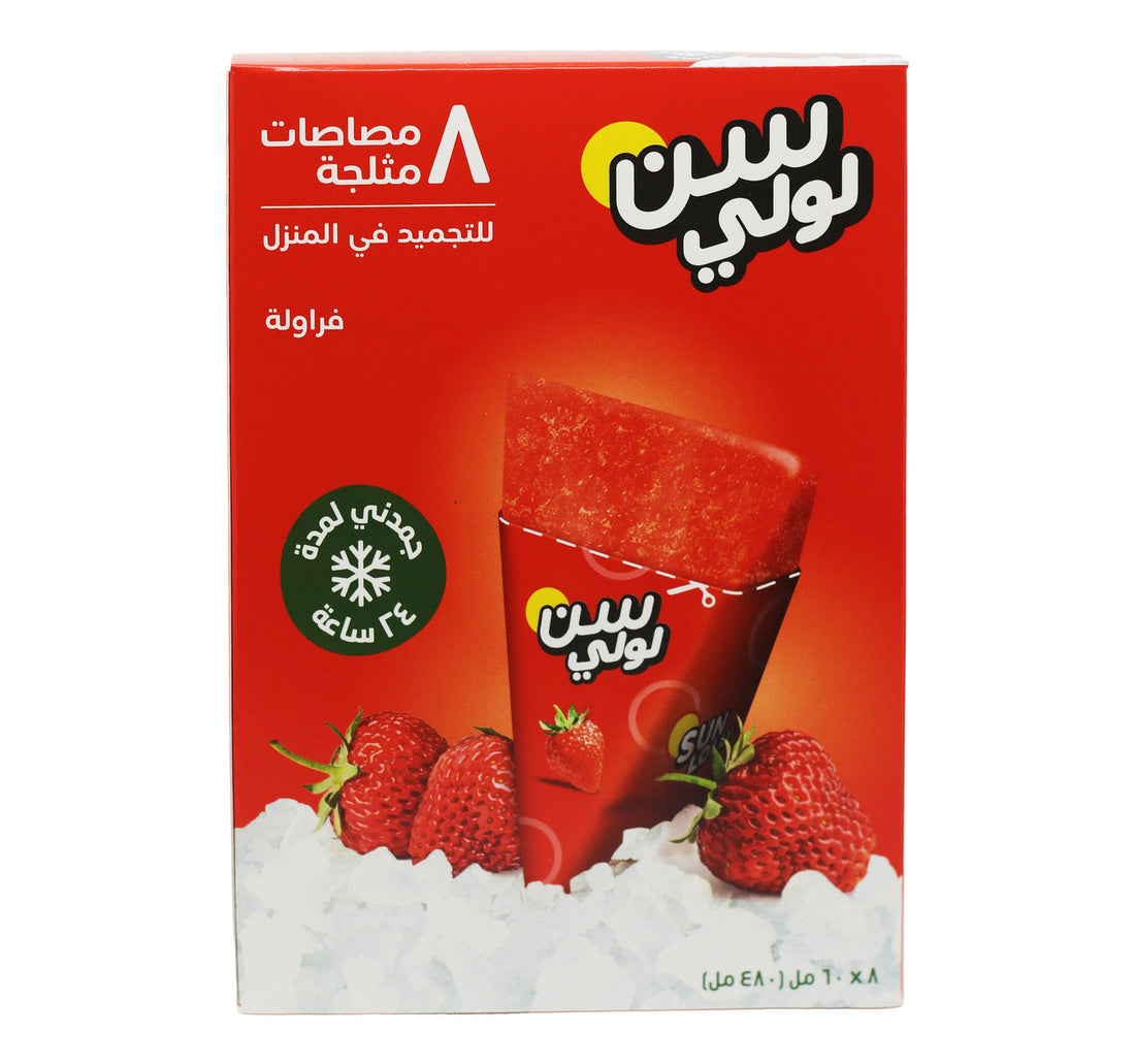 Sun Lolly Ice Lollies Strawberry 8 x 60 ml