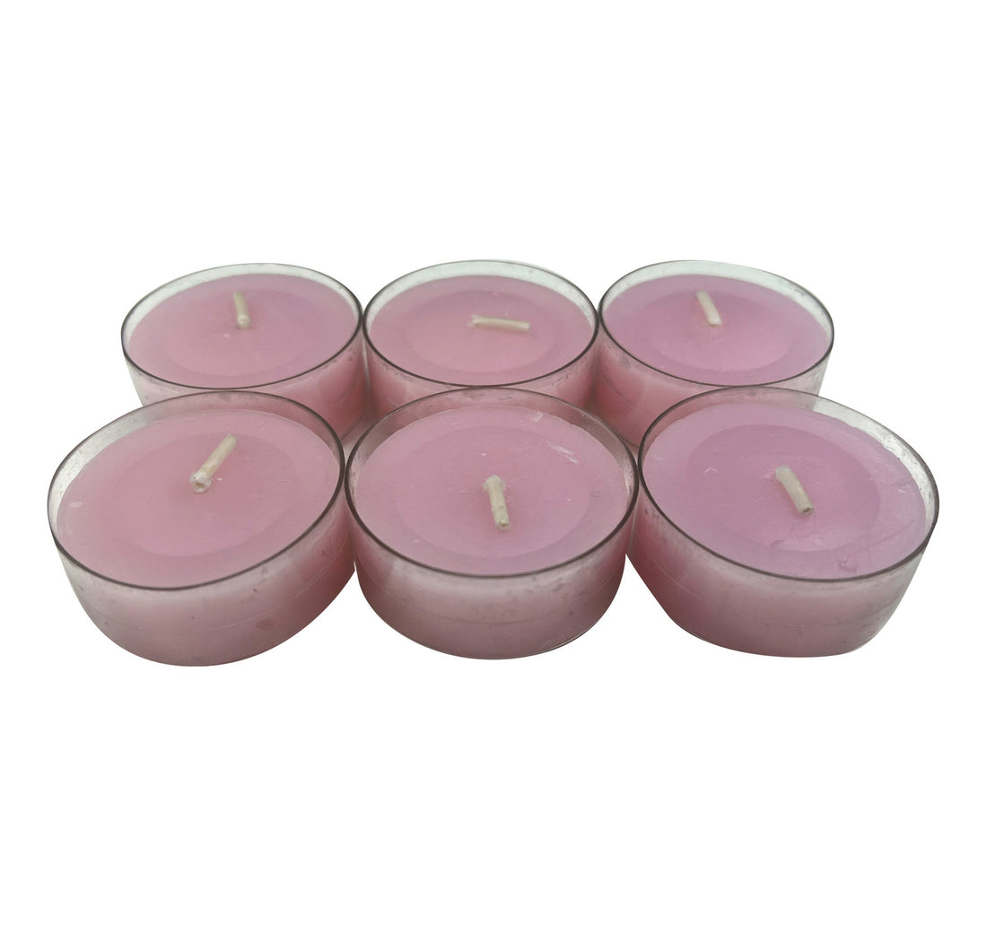 Maple Leaf Scented Tealight Candle Set 6pcs Pink Rose