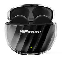 سماعات أذن لاسلكية حقيقية بتقنية HiFuture FlyBuds3 ENC، لون أسود