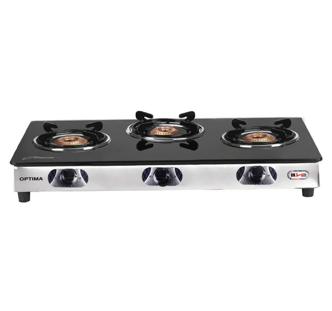 Optima Glass Top Gas Table GB40 3 Burner