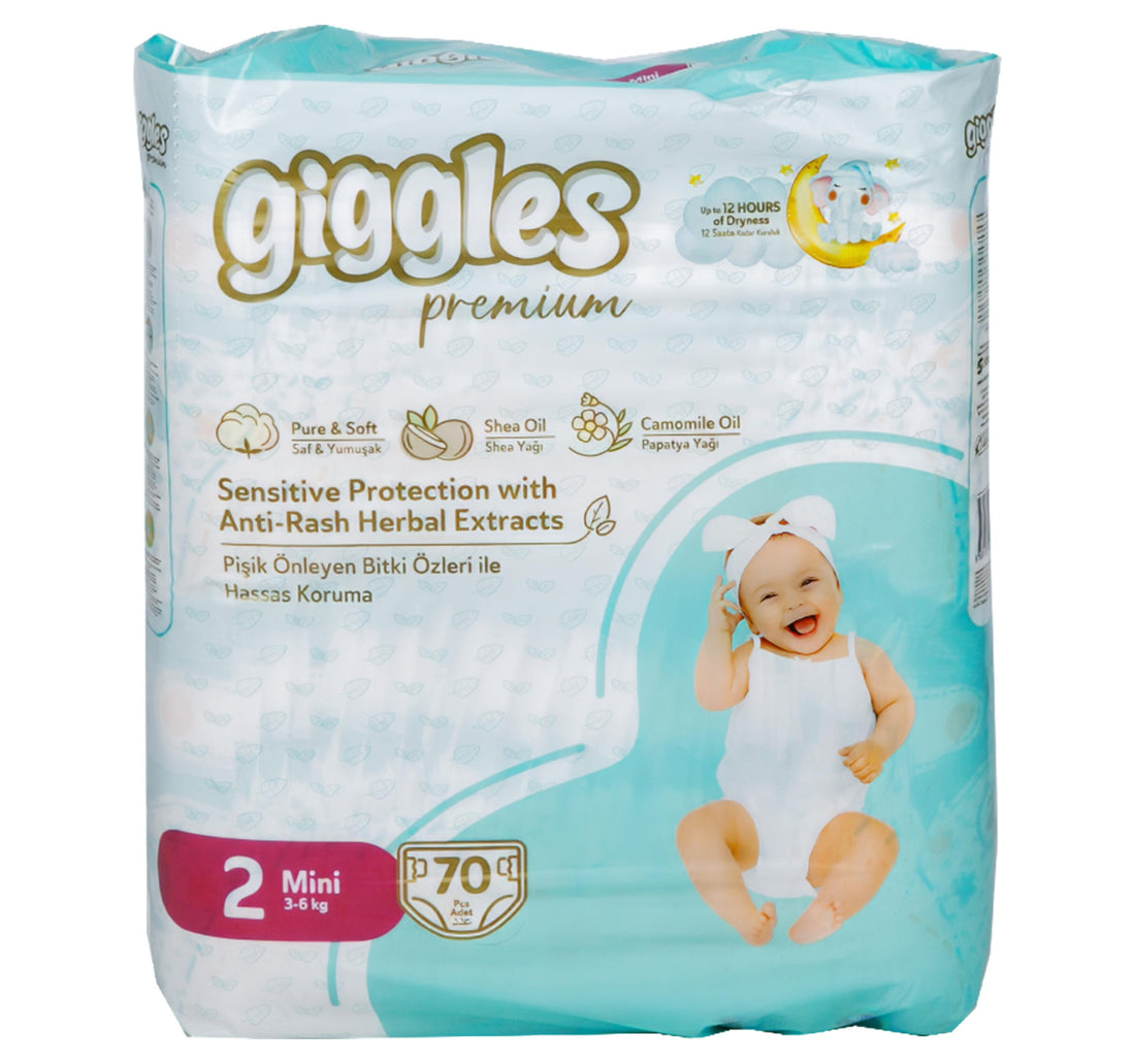 Giggles Premium Baby Diaper Mini Size 2 3-6 kg 70pcs