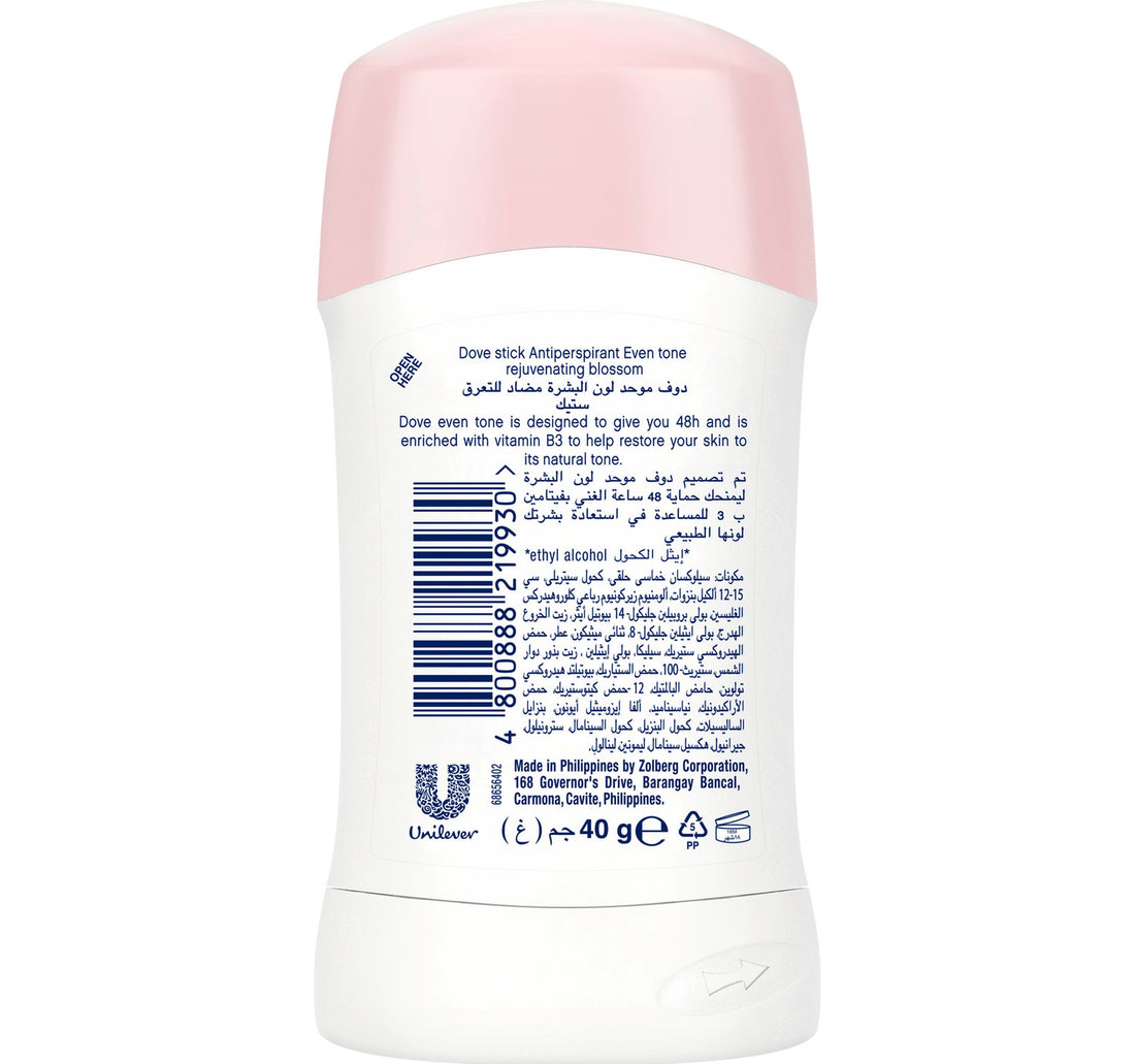 Dove Even Tone Rejuvenating Blossom Anti-Perspirant Deodorant Stick 40 g