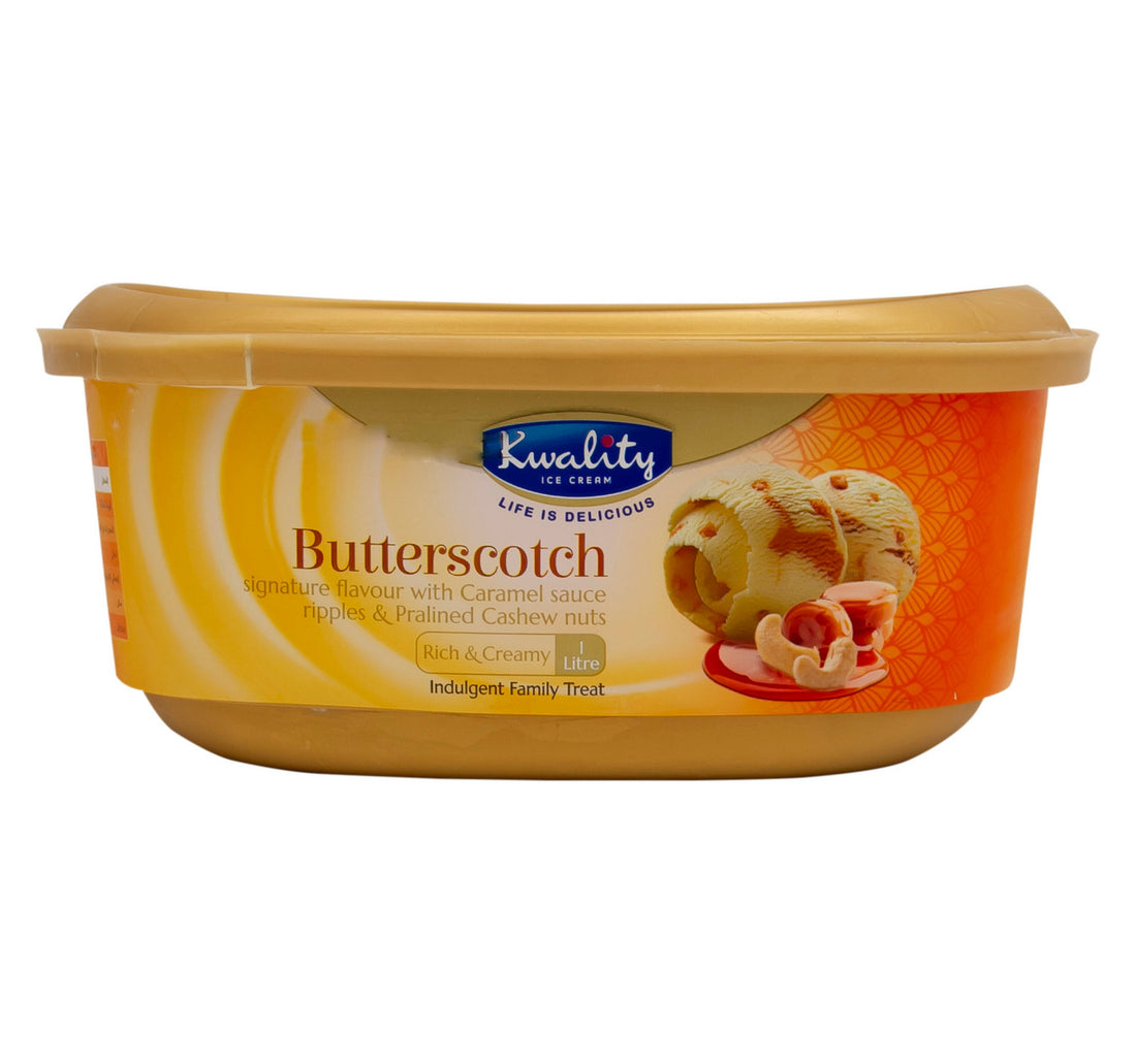 Kwality Ice Cream Butterscotch 1 Litre