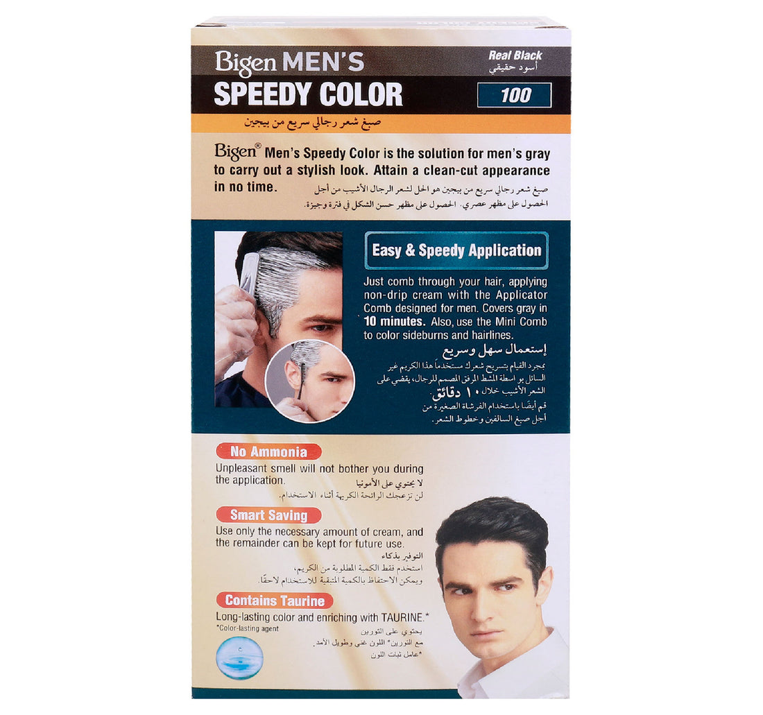 Bigen Men's Speedy Color Real Black 100 1 pkt