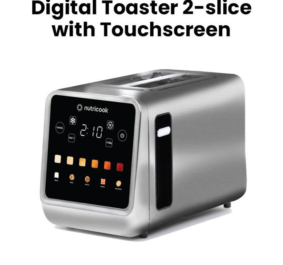 Nurtricook 2 Slice Stainless Steel Digital Toaster, 850W, NC-TS201