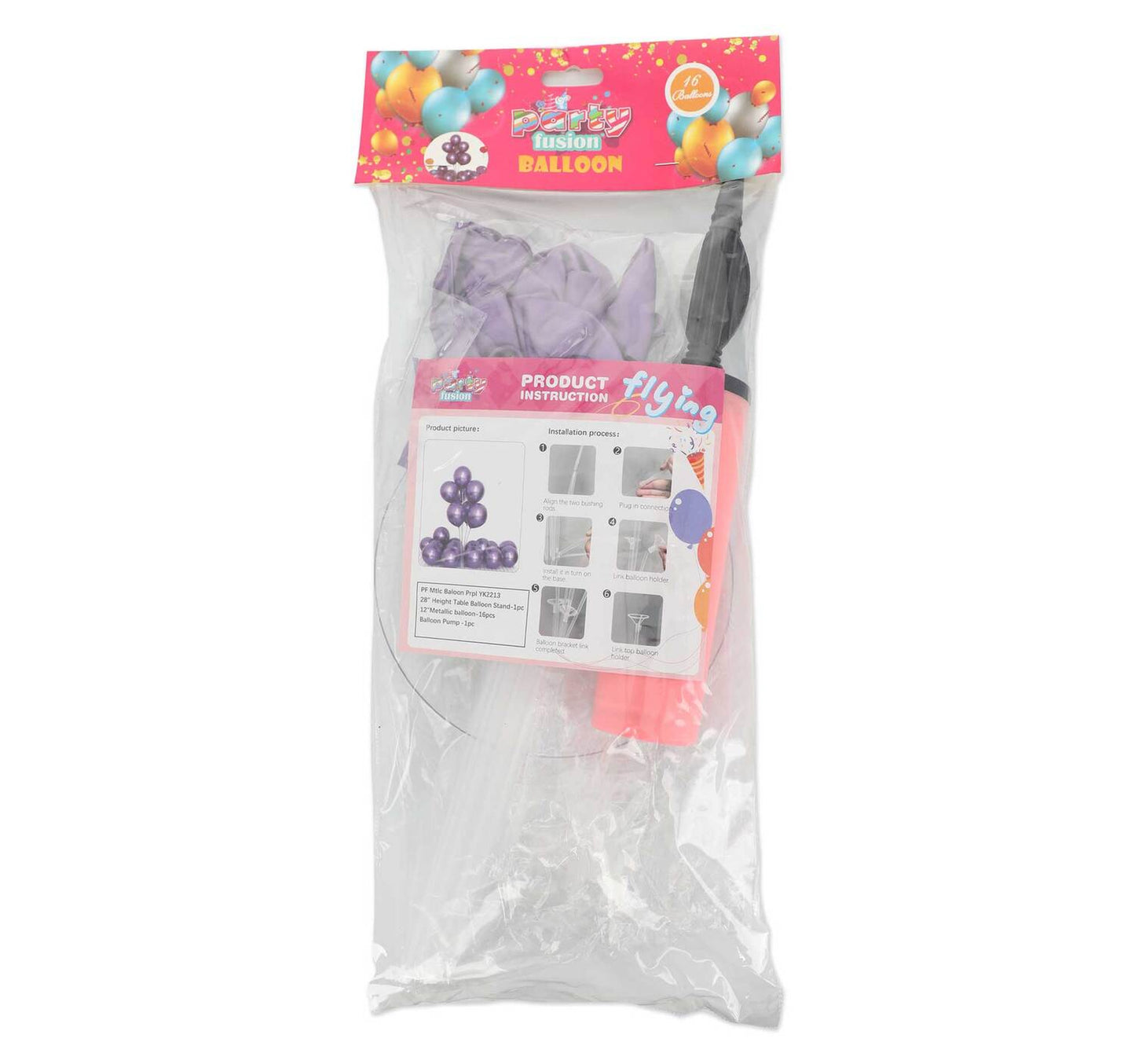 Party Fusion Metalic Balloon Prpl YK2213 16s
