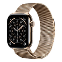 Apple Watch Series 11 GPS + Cellular Smartwatch, 42 mm Gold Titanium Case with Gold Milanese Loop, MF8Y4AF/A