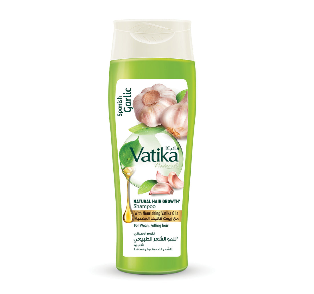 شامبو فاتيكا ناتشورالز لنمو الشعر الطبيعي بالثوم الإسباني للشعر الضعيف والمتساقط 400 مل
