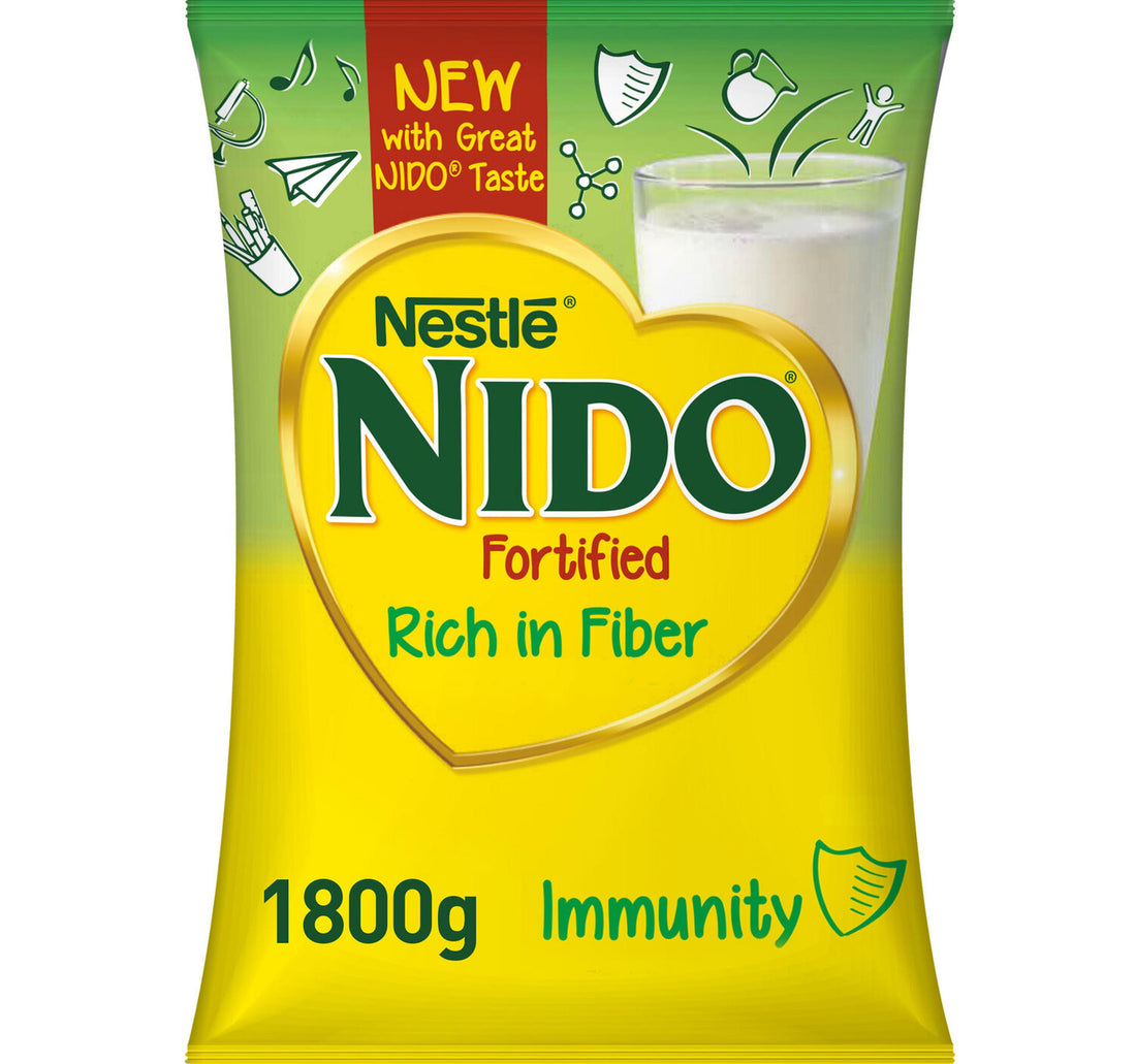 مسحوق حليب نستله نيدو المدعم الغني بالألياف 1.8 كجم