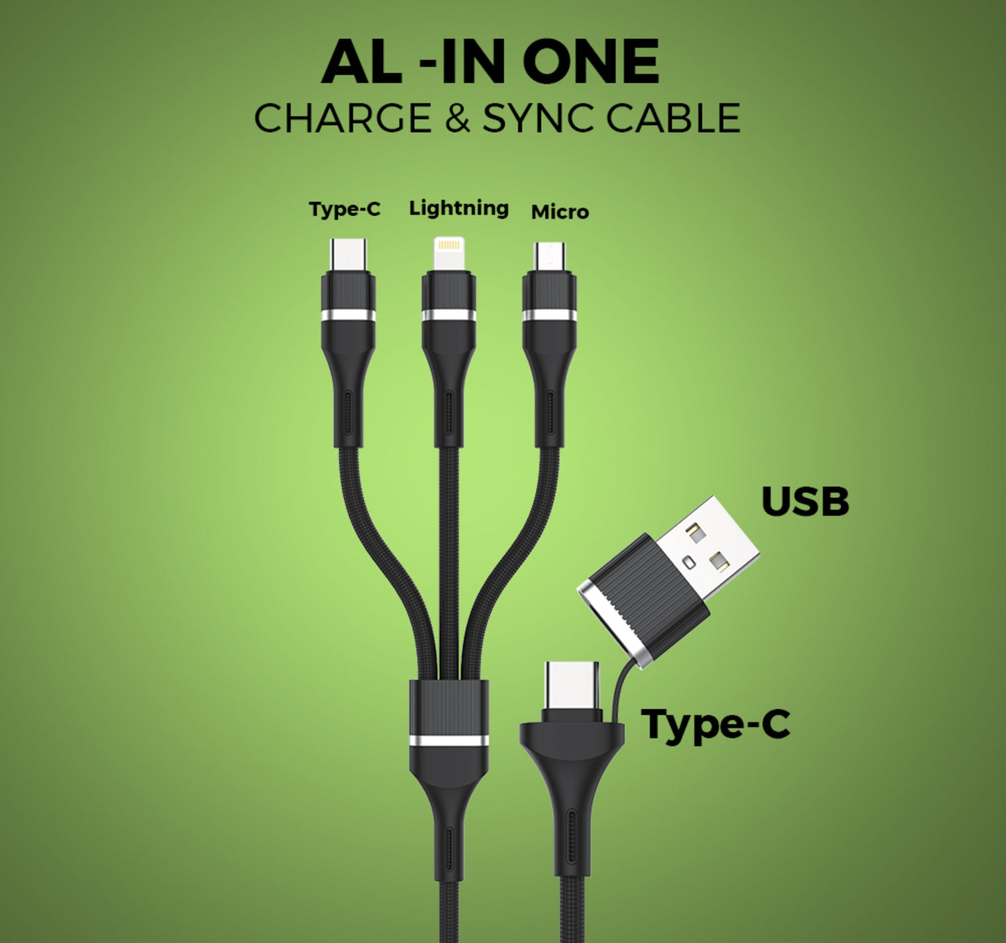 Trands 60W All in One Cable CA8476, Black