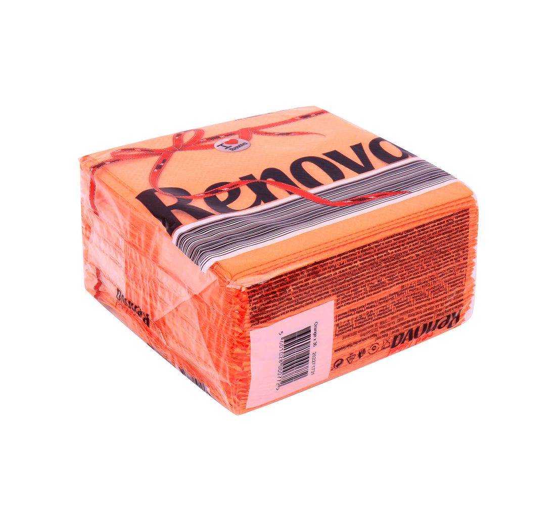 Renova Napkins Orange 1ply Size 30 x 32cm 70 Sheets