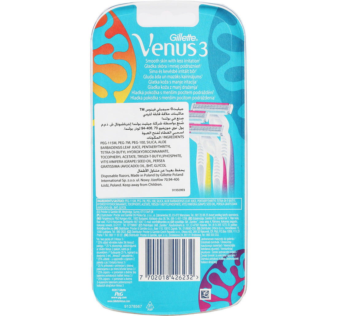 Gillette Venus 3 Plus Disposable Razor 6 pcs