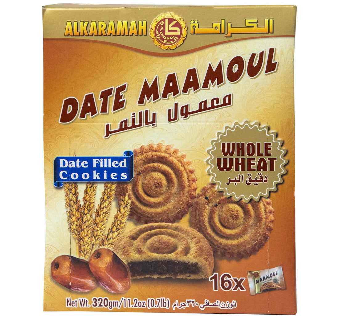 Al Karamah Date Maamoul Whole Wheat Date Filled Cookies 16 x 20g