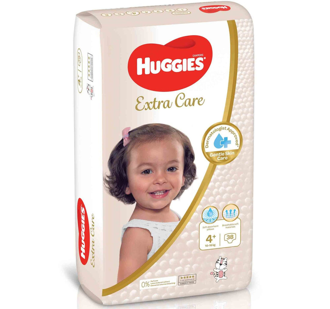 Huggies Extra Care Size 4+ 10 -16 kg Value Pack 38 pcs