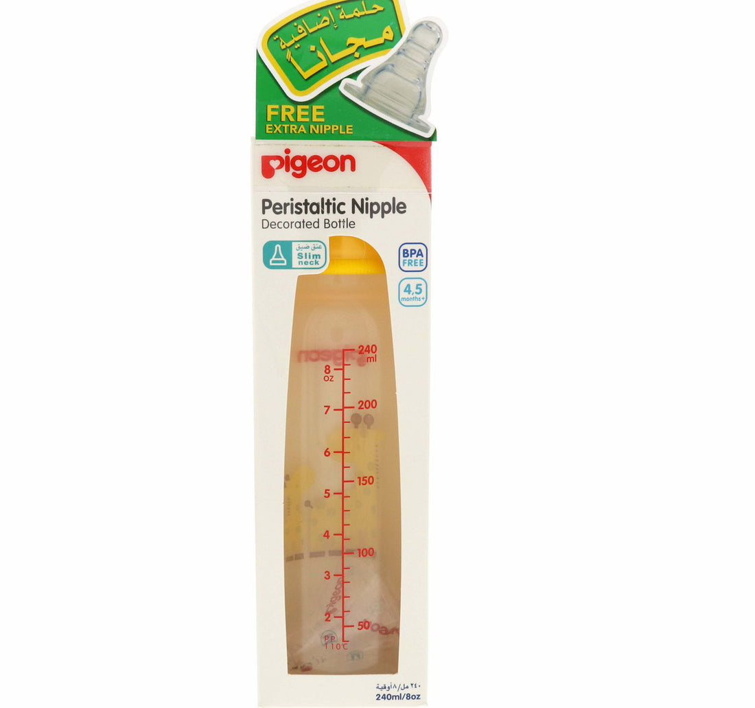 Pigeon Peristaltic Nipple Decorated Bottle 240 ml
