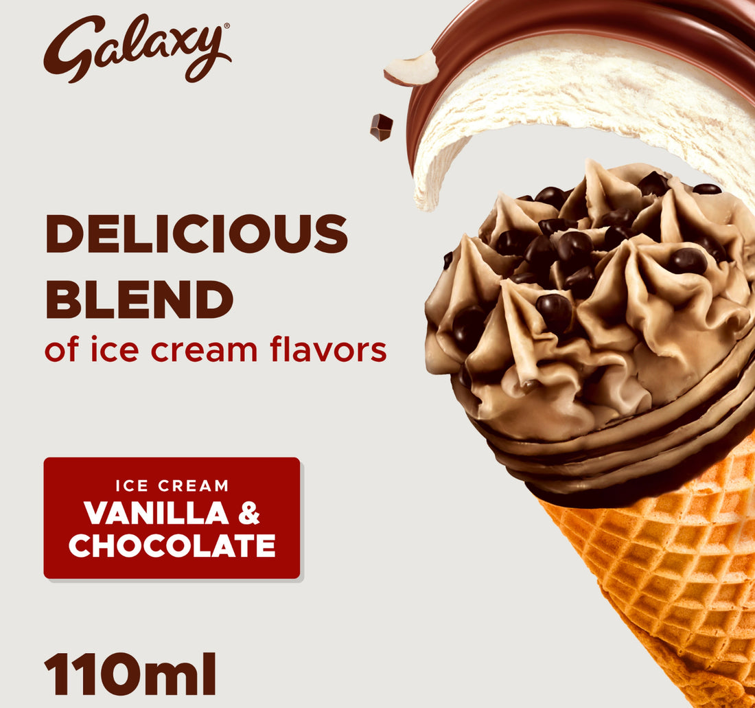 Galaxy Vanilla & Chocolate Ice Cream Cone 110 ml
