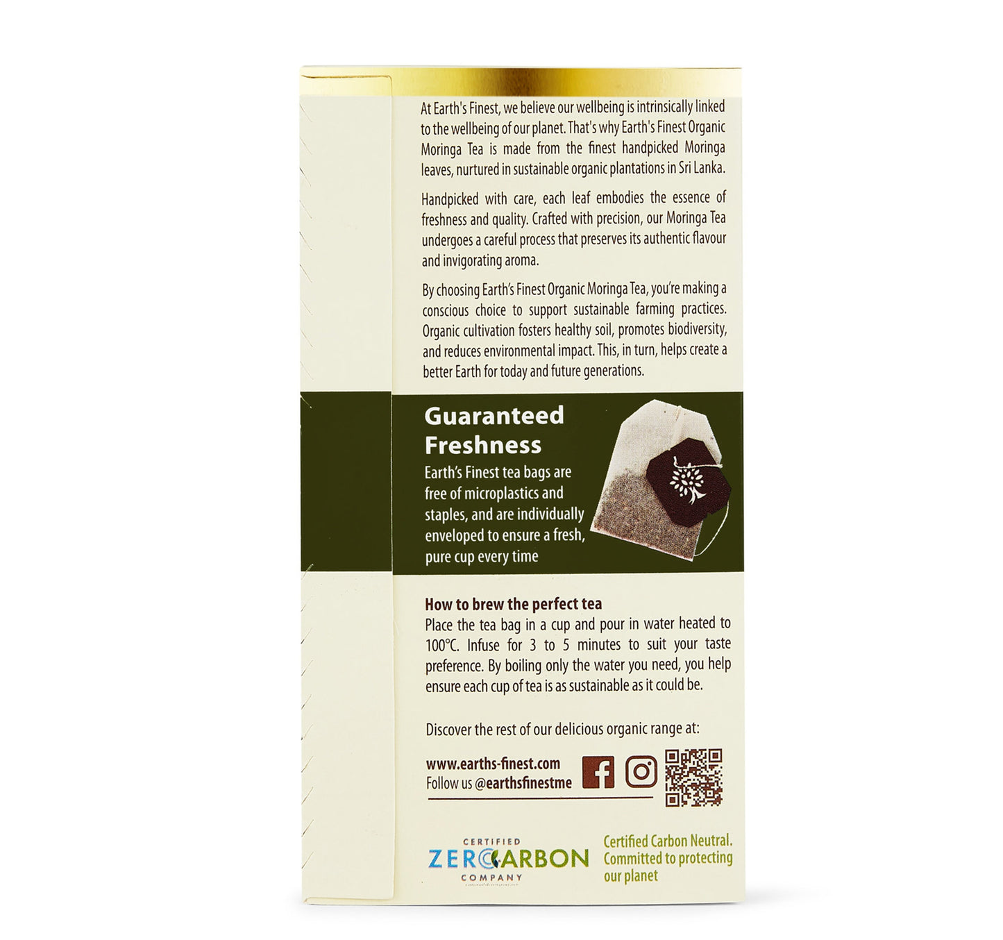 Earth's Finest Organic Moringa Tea 25 Teabags