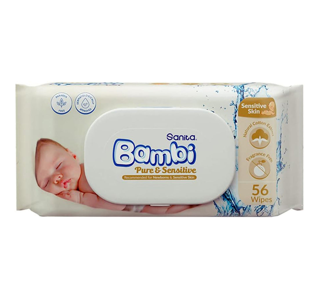 Sanita Pure & Sensitive Bambi Wipes 56 pcs