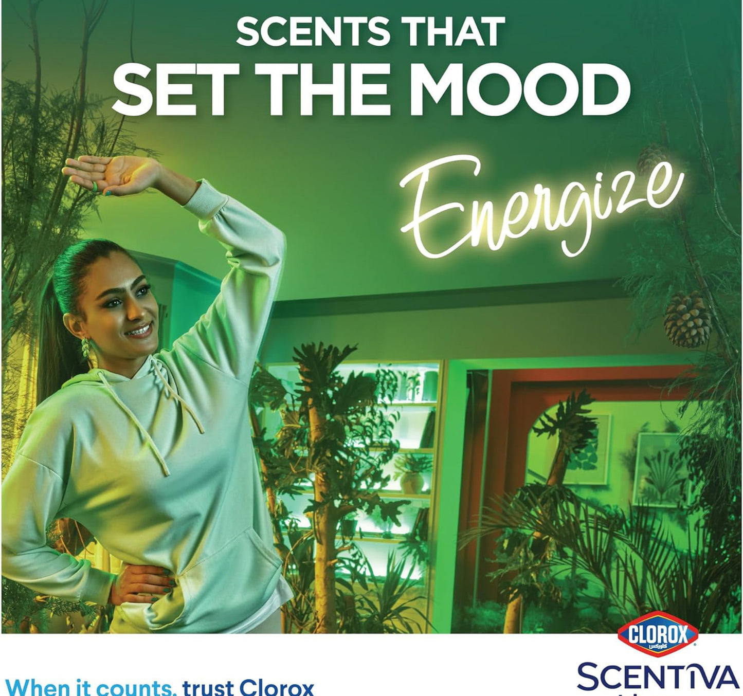 Clorox Scentiva Disinfectant Cleaner Mediterranean Pine Forest Bleach Free 1.5 Litres