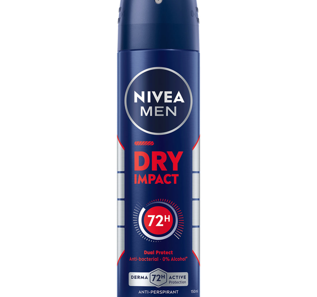 مزيل عرق نيفيا مين دراي إمباكت للرجال مع حماية تدوم 72 ساعة، بخاخ 150 مل