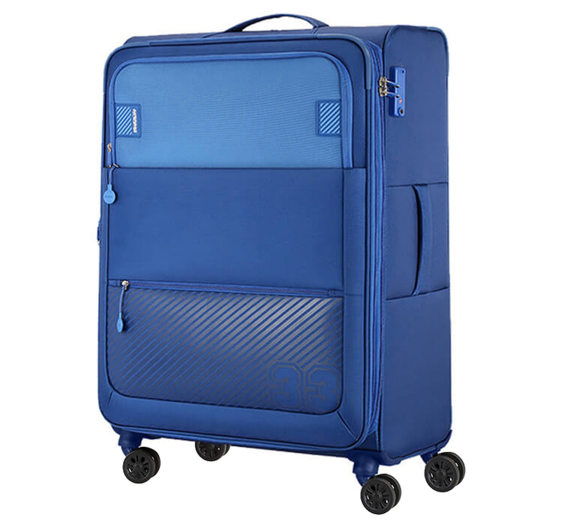 American Tourister Majores Soft Trolley with TSA Combination Lock, 83 cm, Blue
