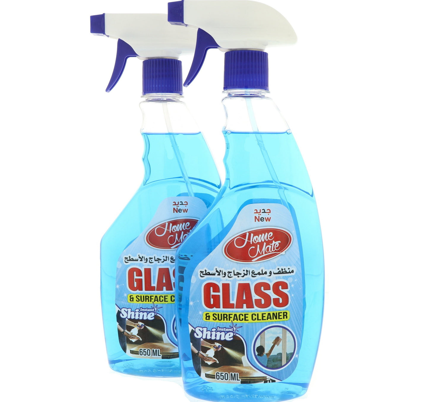 Home Mate Glass and Surface Cleaner Blue 2 x 650 ml