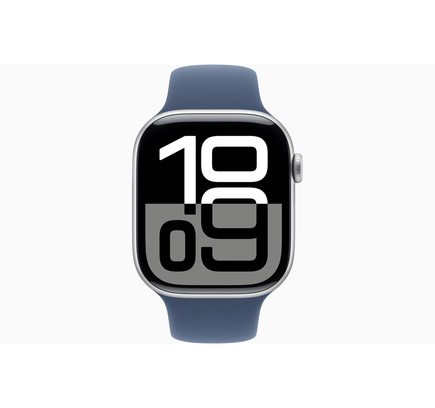 Apple Watch Series 10 GPS 46mm Silver Aluminium Case with Denim Sport Band - M/L