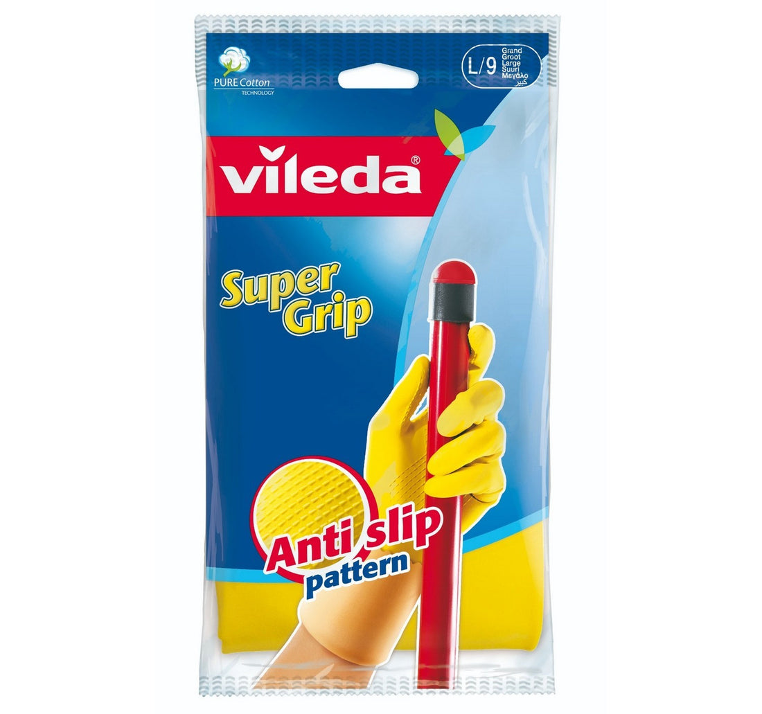 Vileda Gloves Super Grip Large Size 1 Pair