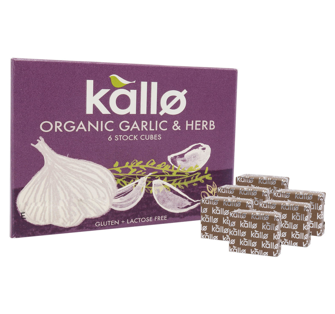 Kallo Organic Garlic & Herb 6 Stock Cube 66 g