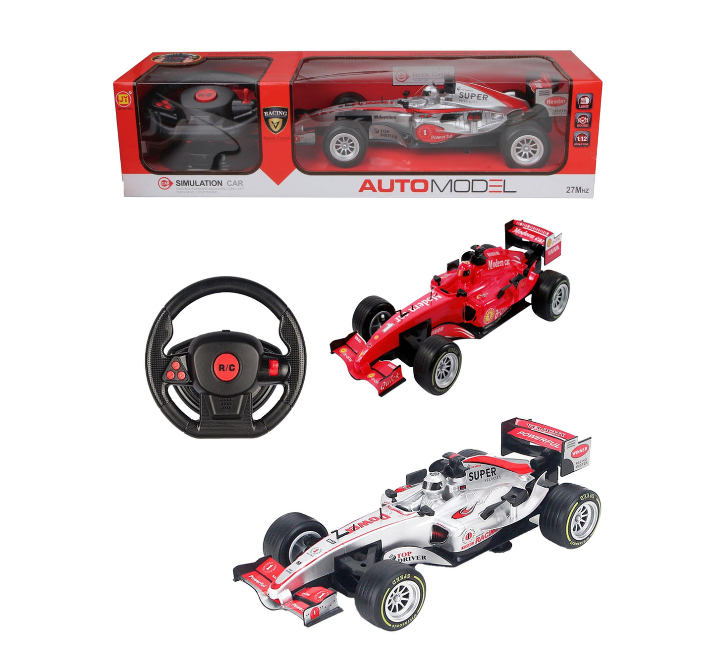 Skid Fusion R/C Rechargeable Steering F1 Model Car FA87B Assorted Color 1pc