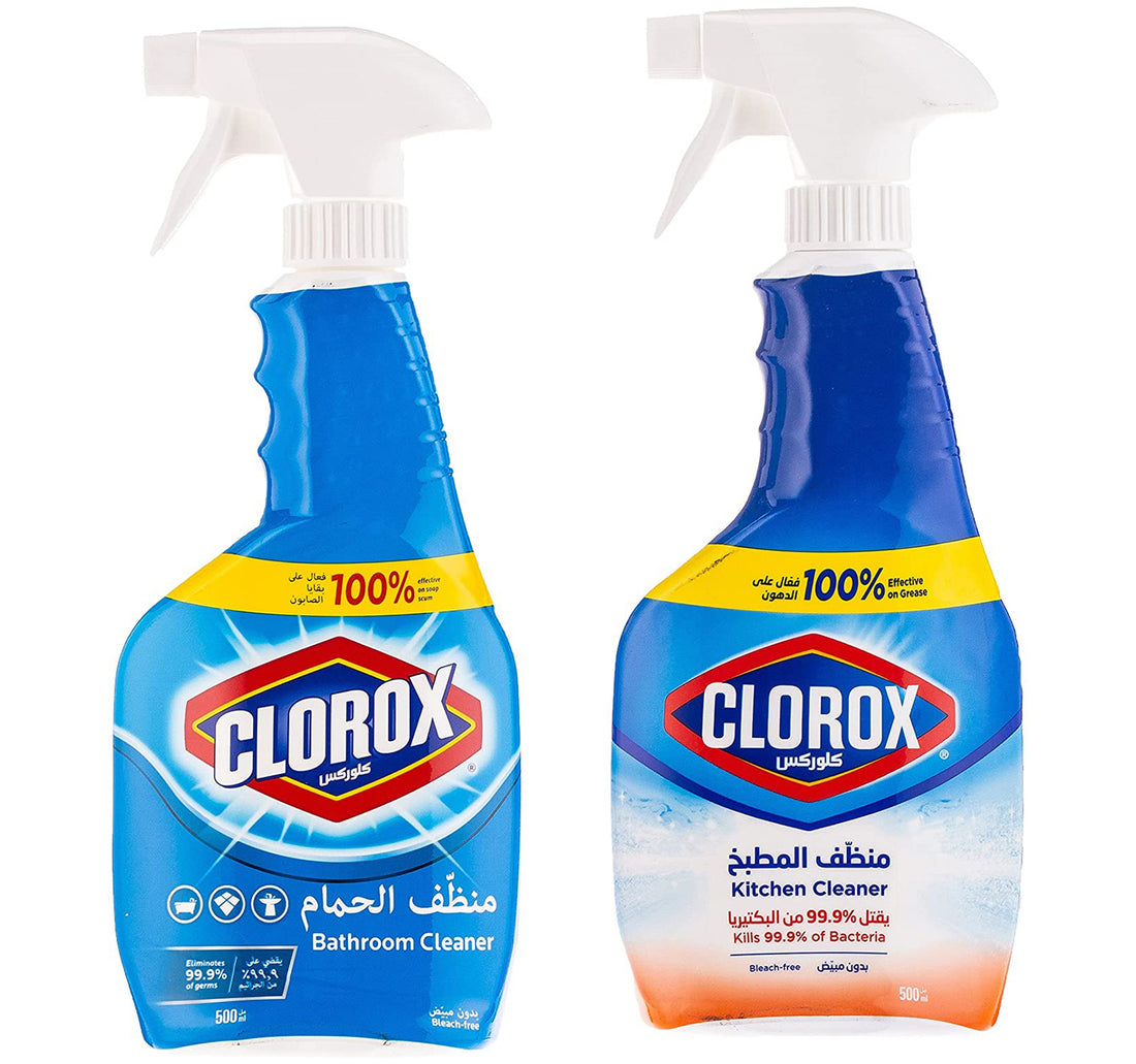 Clorox Spray Bathroom Cleaner 500 ml + Kitchen Cleaner Value Pack 500 ml