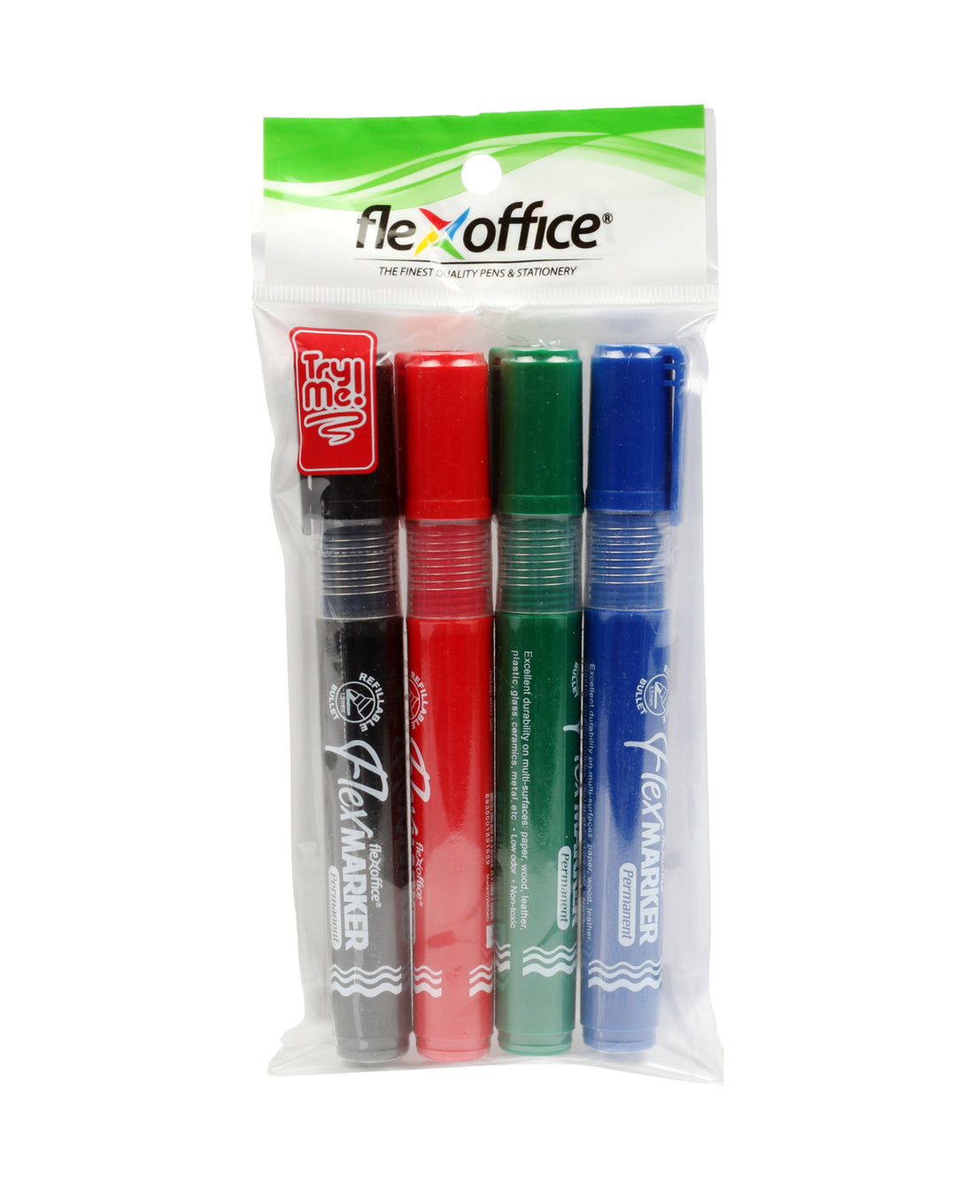 Flex Office Permanent Marker Bullet Nib 4 pcs PM03