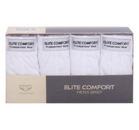 ملابس داخلية رجالية من القطن الممشط المريح من Elite Comfort، مقاس XL، 4 قطع، أبيض