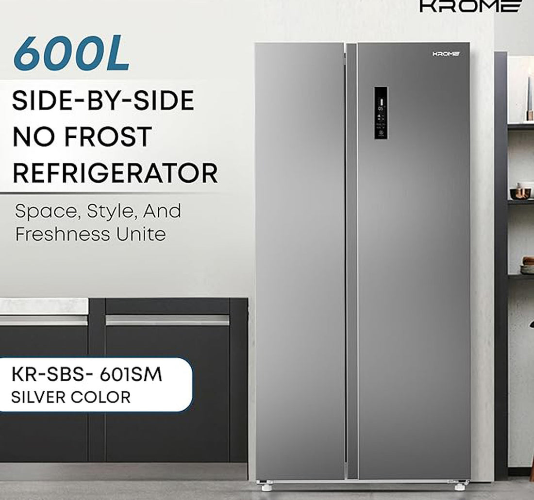 Krome Side By Side Refrigerator KR-SBS601SM 600 Litre