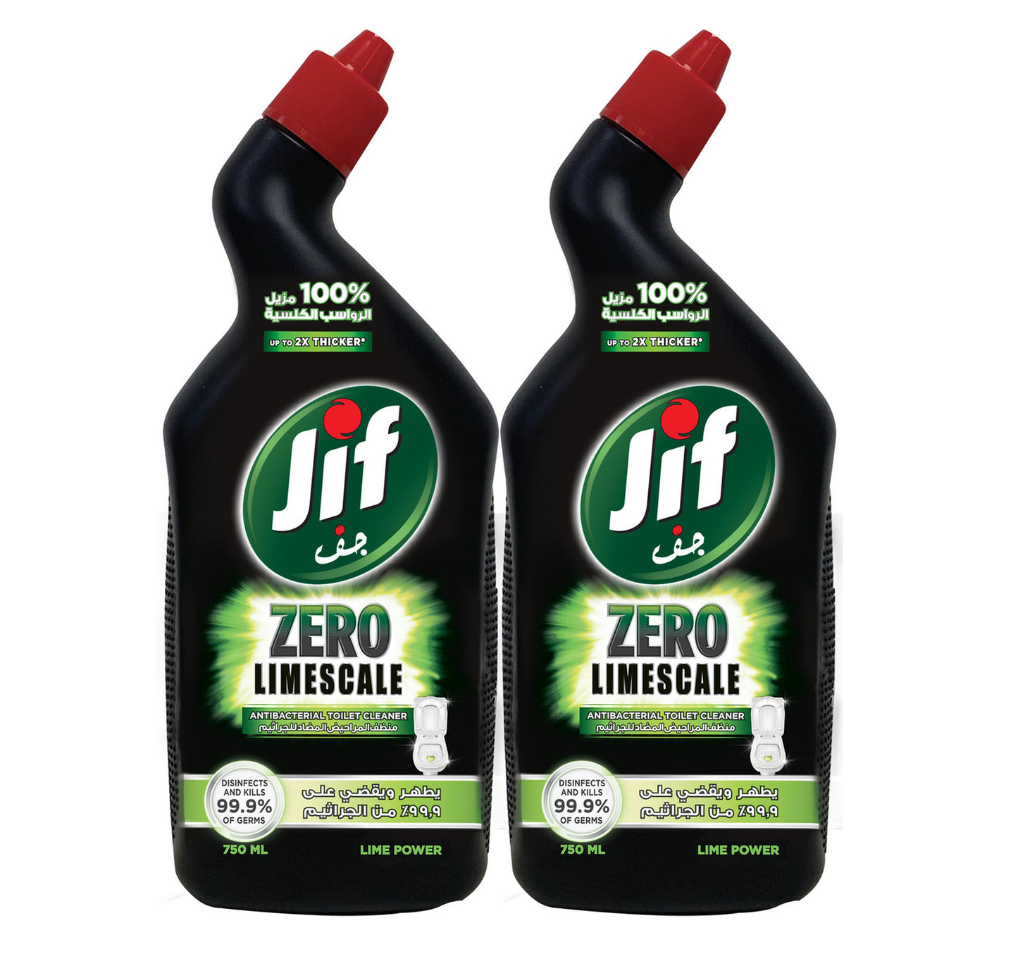 Jif Toilet Cleaner Zero Limescale Lime Power 2 x 750 ml