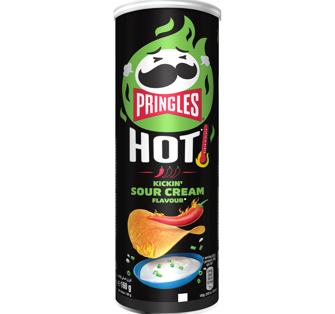Pringles Hot Kickin Sour Cream Flavour Potato Chips 160 g
