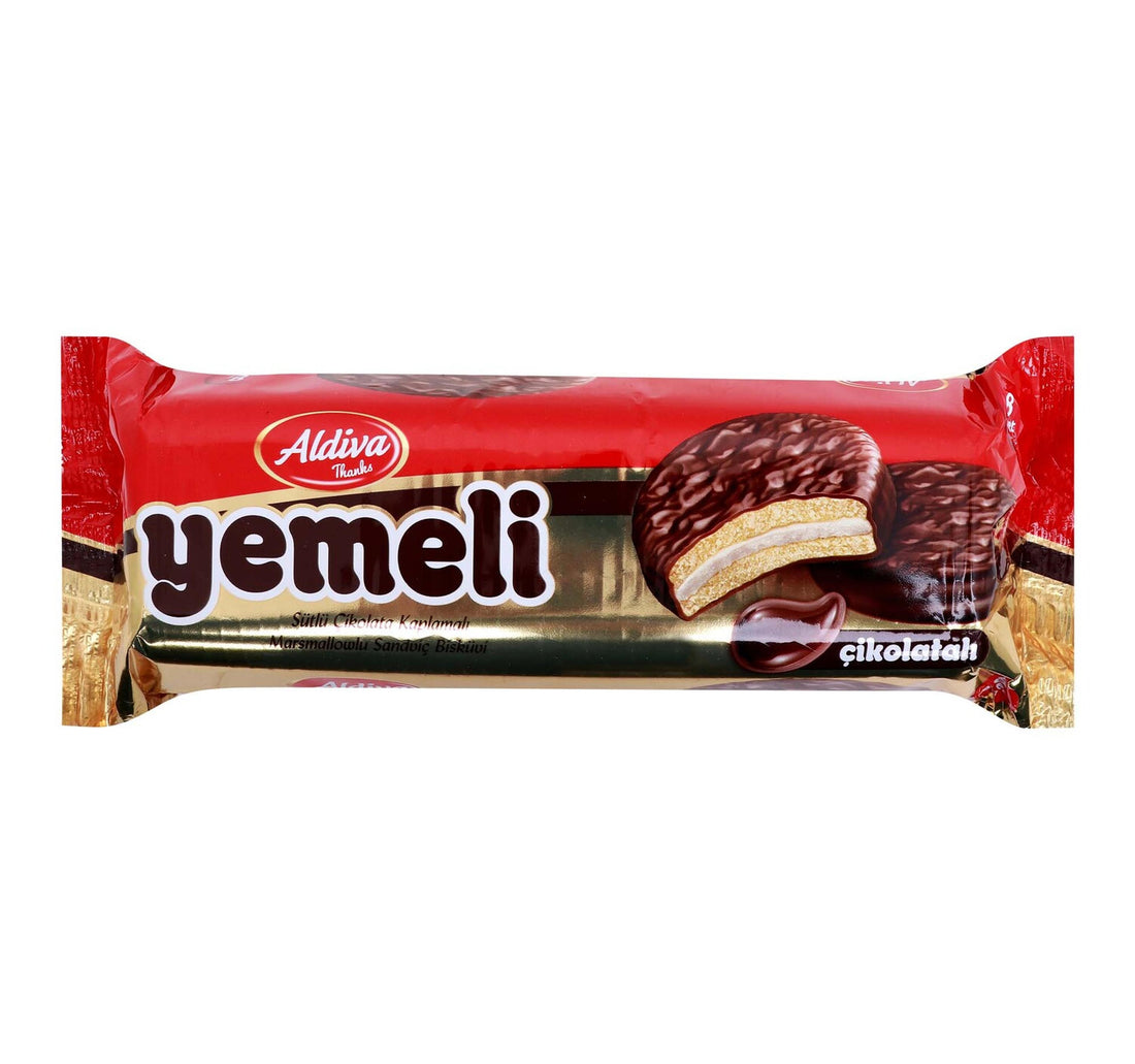 Aldiva Yemeli Milk Chocolate Coated Sandwich Biscuit with Marshmallow 240 g