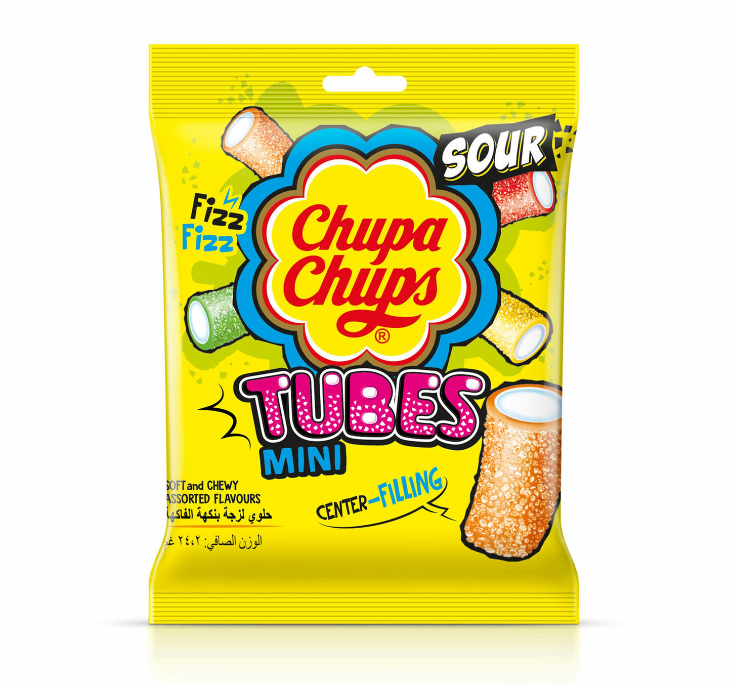 Chupa Chups Mini Sour Tube Mix Fruit Jellies 85.5 g