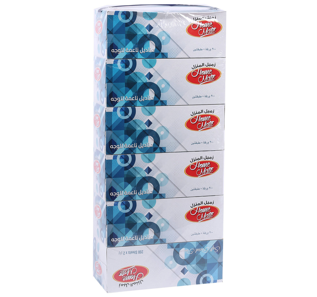 Home Mate Facial Tissue 2ply 6 x 200 Sheets