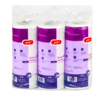 LuLu Kitchen Rolls Classic White Embossed 1ply 150 Sheets x 3 Rolls