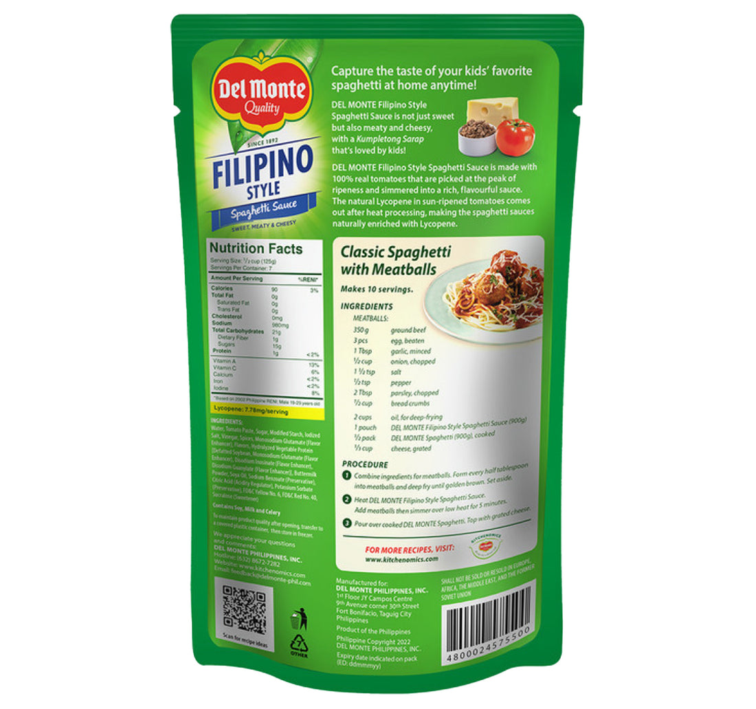 Del Monte Filipino Style Spaghetti Sauce 900 g