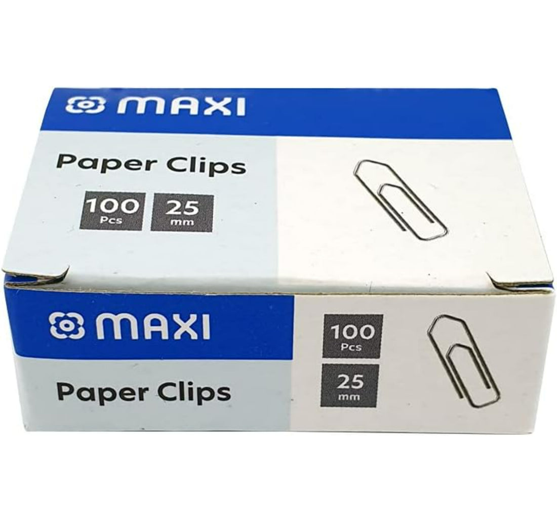 Maxi Paper Clips, 25mm, 100 pcs, Silver, PC25